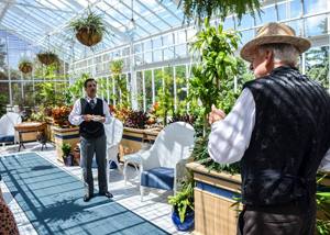 working in the greenhouse